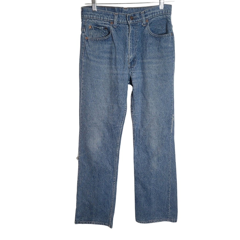 Levis 517 Vintage Bootcut Jeans Mens Size 31x32 Blue Medium Wash Distressed